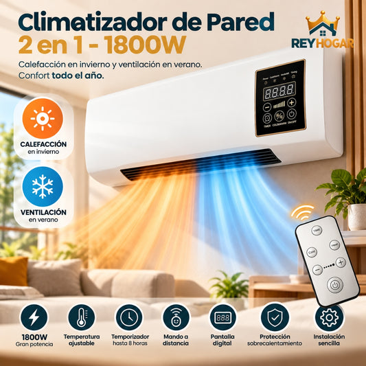Climatizador de Pared 2 en 1 - 1800W