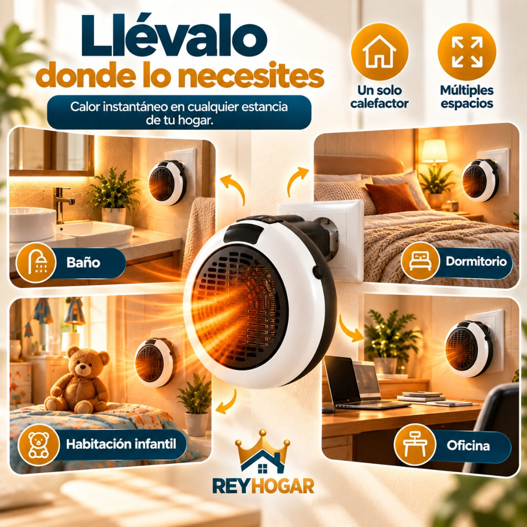 Mini Calefactor Portátil 1350 W con Mando a Distancia